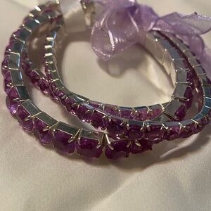 Elegant Silver and Purple Women's Bracelet